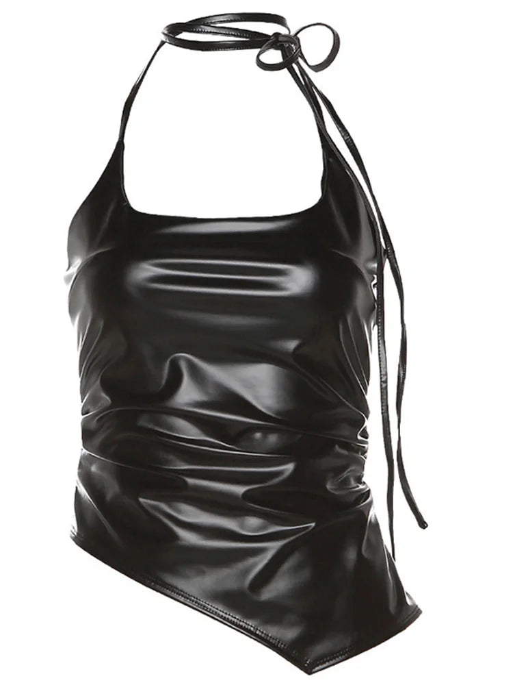 Chaleco negro mate moderno personalizado para chica joven, sexy, moderno y sencillo para mujer