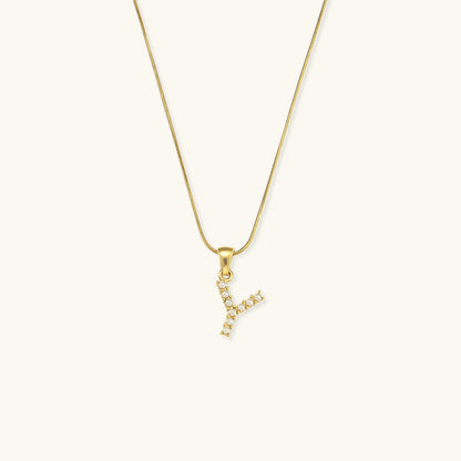 Celeste - Gold Pearl Letter Necklace