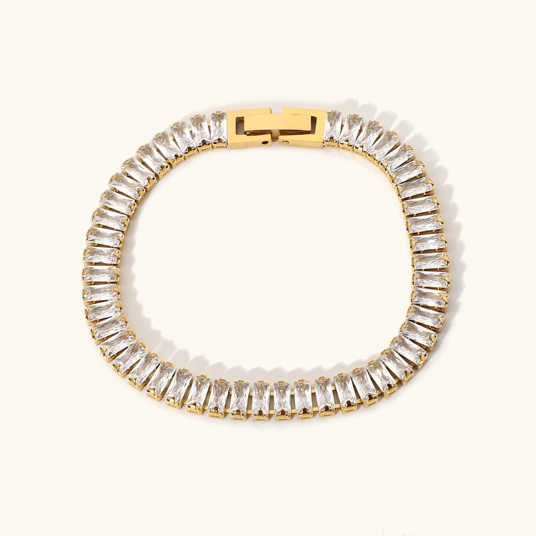 Celeste Gold Crystal Tennis Bracelet
