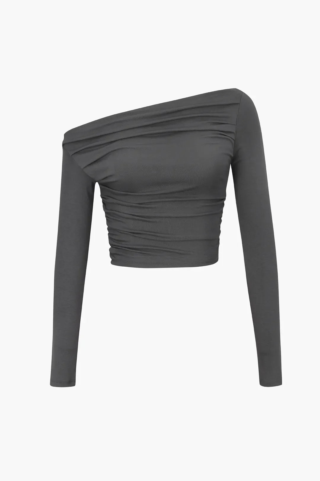 Circe Asymmetric Ruched Long Sleeve Top