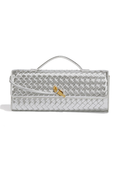 Woven Leather Clutch Bag