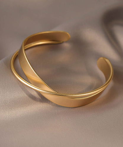 Twistline - Gold Open Cuff Bangle