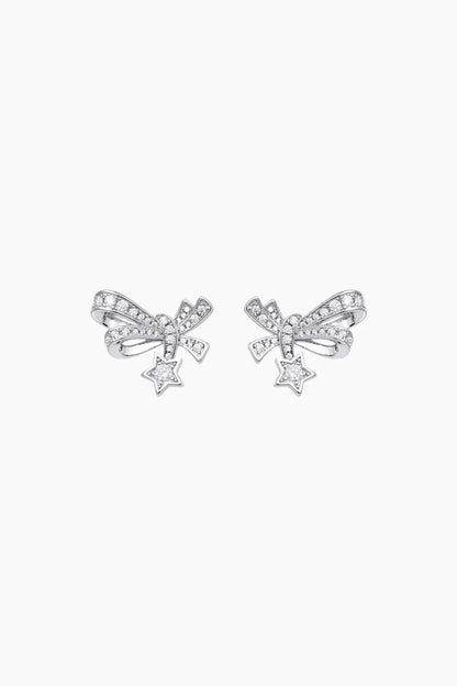 Iva Silver Bowknot & Star Decor Earrings