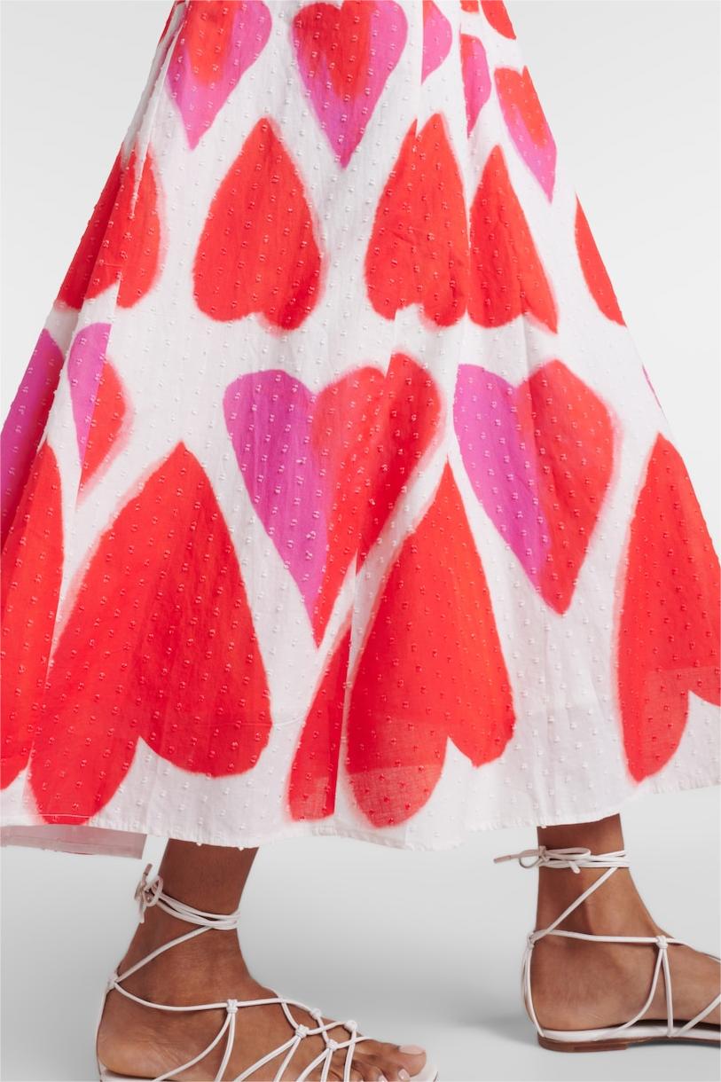 Vestido midi sin mangas con escote en forma de corazón y aberturas 