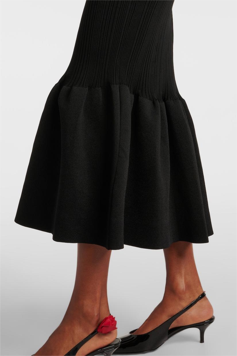 Vestido midi de sirena con botones lisos de jersey 