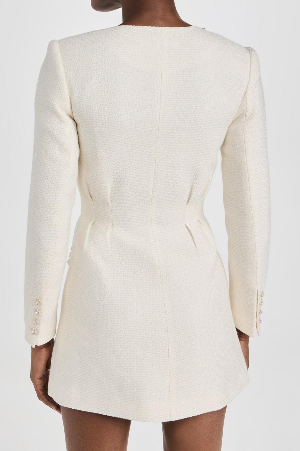 Minivestido de tweed con botones y perlas sintéticas 