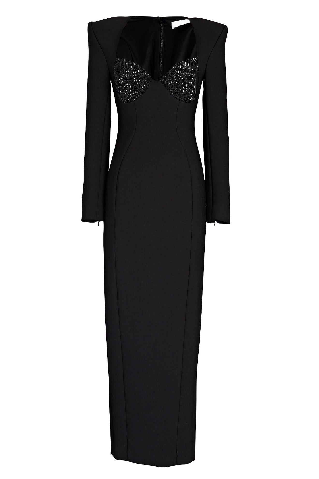 Vestido midi de punto liso con diamantes de imitación 