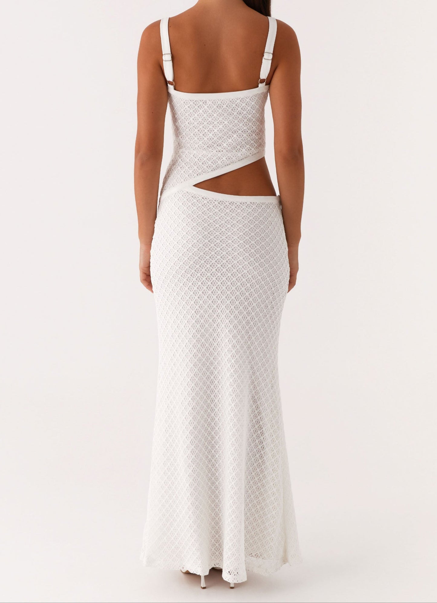Orsa Maxi Dress - White Crochet