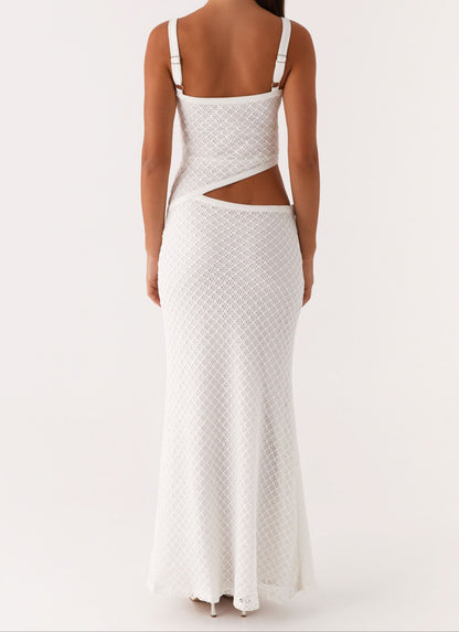 Orsa Maxi Dress - White Crochet