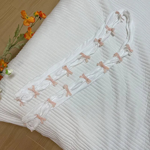 Lace Oversleeve Wraps Bowknot Fingerless Gloves Y2k Arm Warmers Women’s Lolita Accessories Lace Cuffs Party Glove With Bow 2025