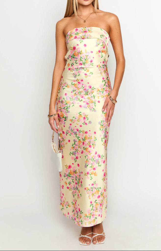 Mariella Yellow Bloom Maxi Dress
