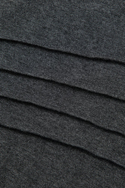 Moko Grey Wrap Ruched Long Sleeve Slit Maxi Dress