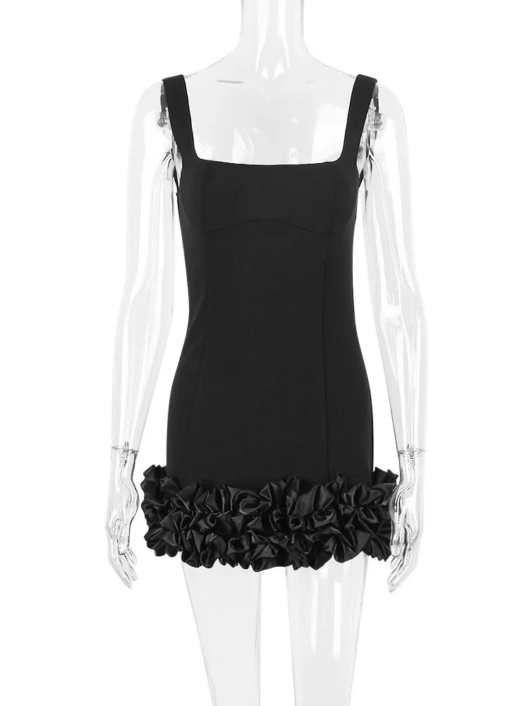 Vestido minivestido negro elegante y sexy para mujer, vestido veraniego nuevo con tirantes finos, espalda descubierta, ajustado, para fiesta y club, vestido corto