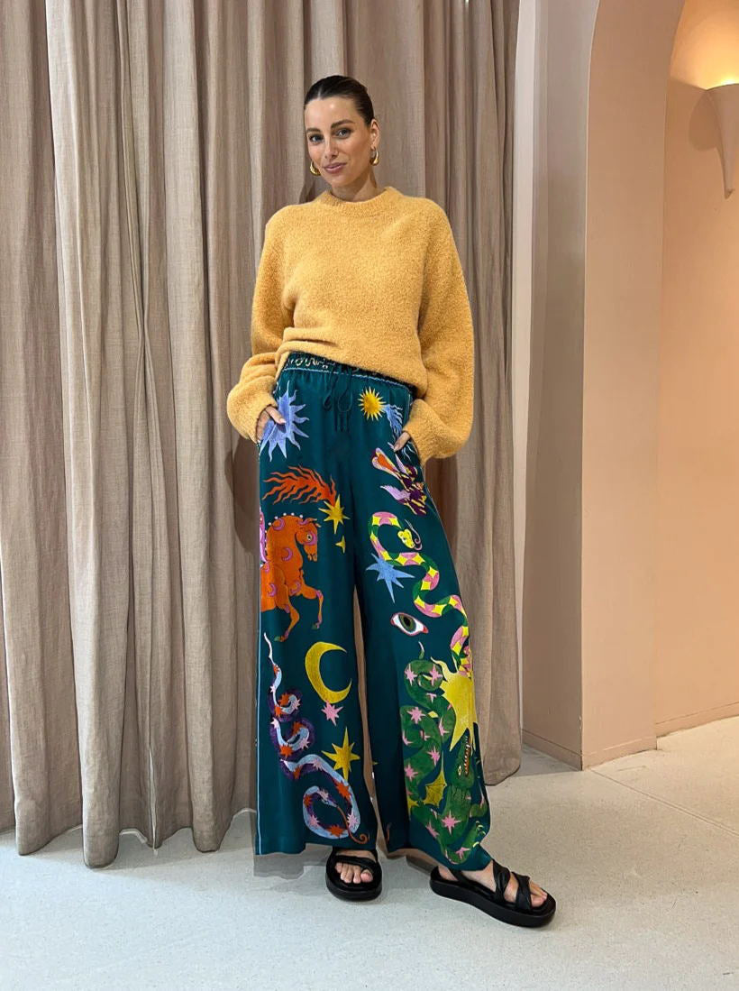 Summer Street Hipster Printed Shirt Trousers Two Piece Set Amplified craft