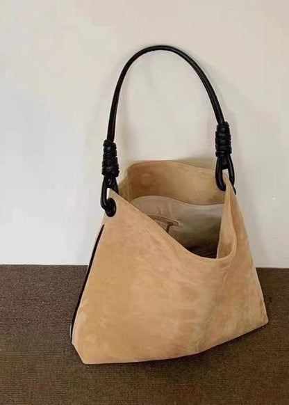 Knotted Handle Suede Tote Bag