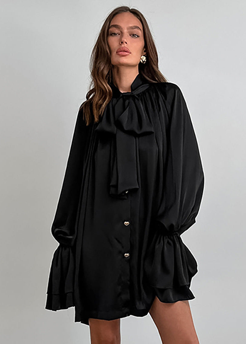 Opulent Grace - Bow Tie Blouse Dress