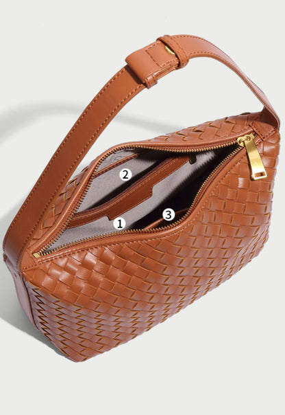 Weaved Leather Hobo Bag