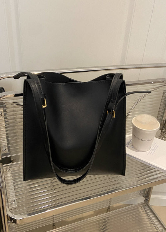 Carrera - Structured PU Leather Tote with Shoulder Strap
