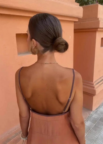 Sienna Vista - Button-Front Maxi Dress with Adjustable Straps