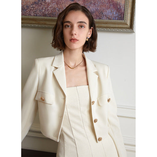 Conjunto de traje de cintura alta para mujer, vestido tubo con blazer, traje de dos piezas