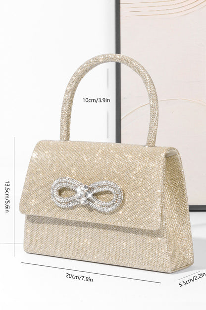 Metallic Shine Diamante Handle Bag