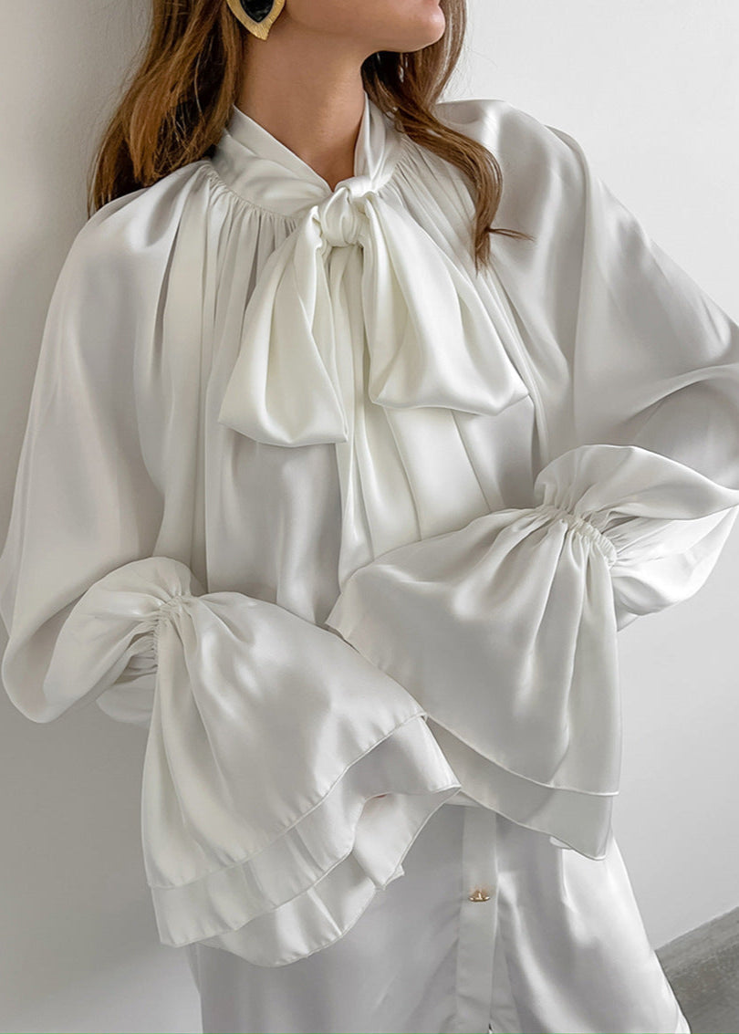 Opulent Grace - Bow Tie Blouse Dress