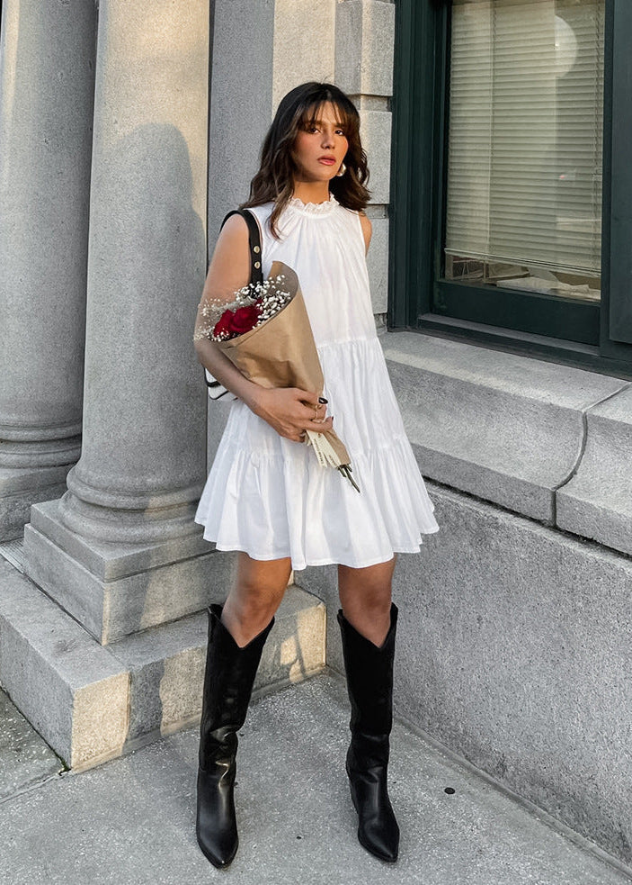 Camille - TieRed Sleeveless Mini Dress