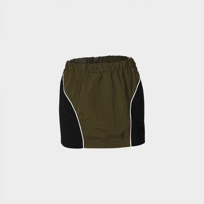 Conjunto deportivo sexy de otoño para mujer, holgado, informal, con contraste de color, de manga larga y abrigo con falda