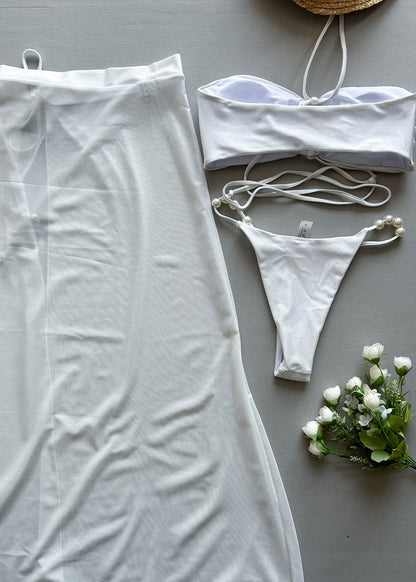 Cassis Pearl-Trim 3-Piece Swim Set