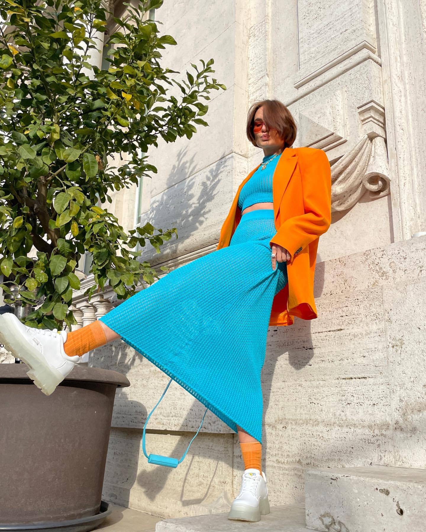 Conjunto de blusa bohemia informal de punto con aberturas para playa de verano, top corto largo hasta la mitad