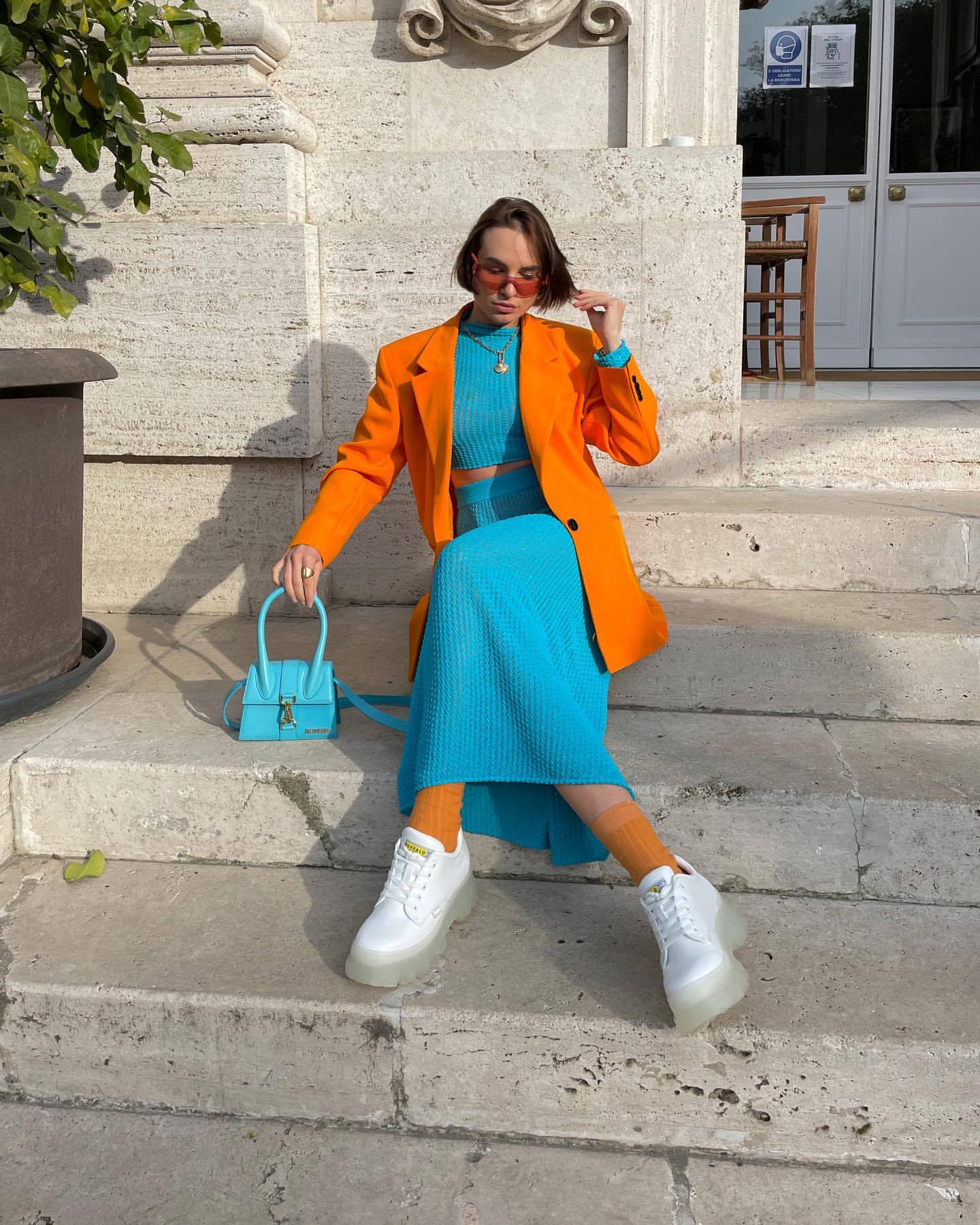 Conjunto de blusa bohemia informal de punto con aberturas para playa de verano, top corto largo hasta la mitad