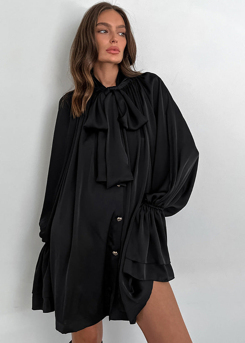 Opulent Grace - Bow Tie Blouse Dress