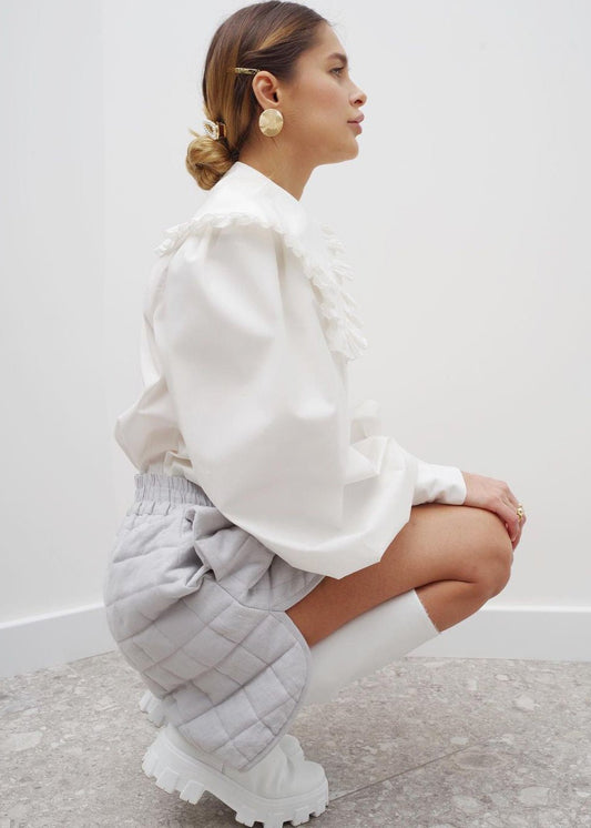 Victorian Elegance Ruffled Collar Blouse