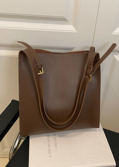 Carrera - Structured PU Leather Tote with Shoulder Strap