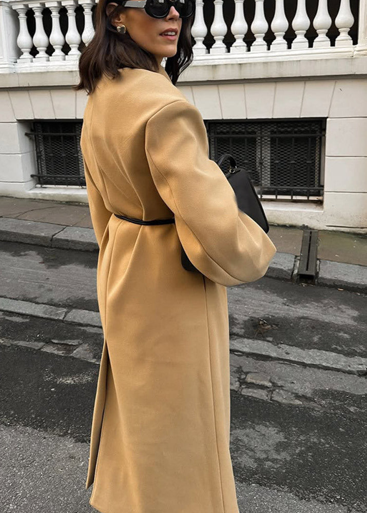 Camel Poise - Oversized Wool-Blend Coat