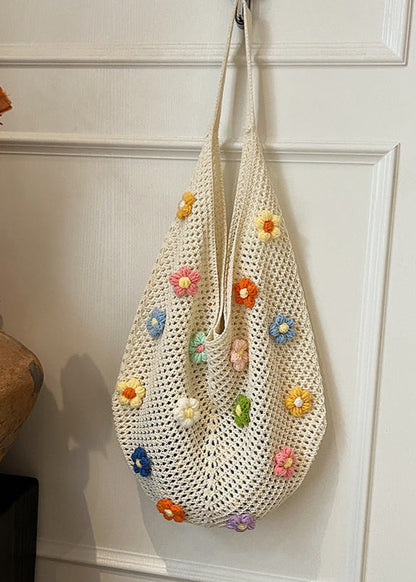 BloomTide - Crochet Shoulder Bag with 3D Floral Accents