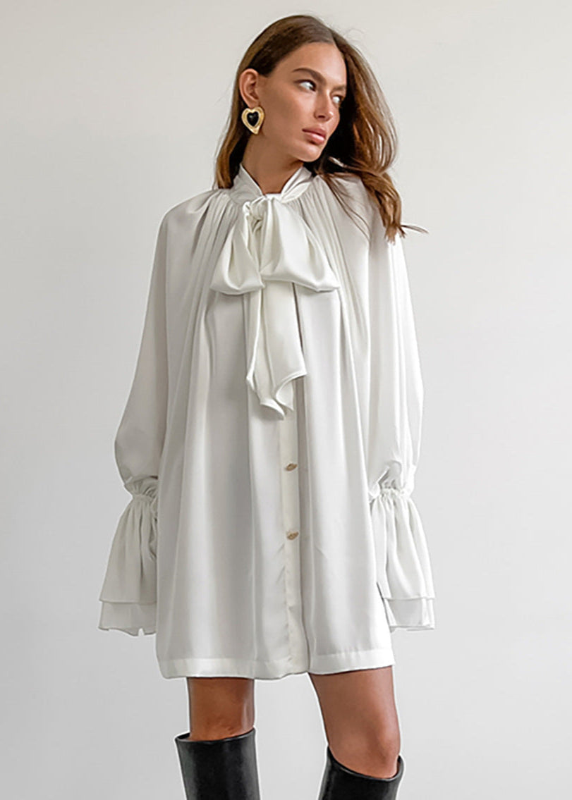 Opulent Grace - Bow Tie Blouse Dress
