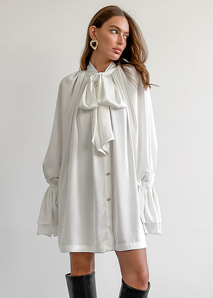 Opulent Grace - Bow Tie Blouse Dress
