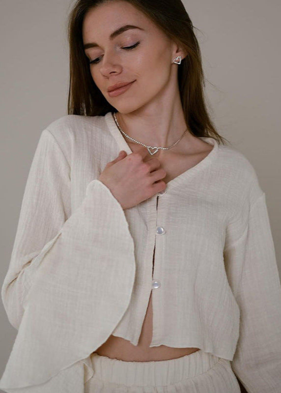 Celeste - Ruffled Cotton Lounge Set