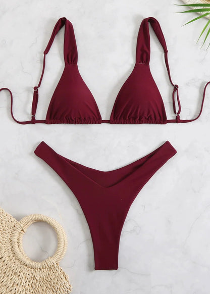 Bordeaux Heat - Minimalist Bikini Set