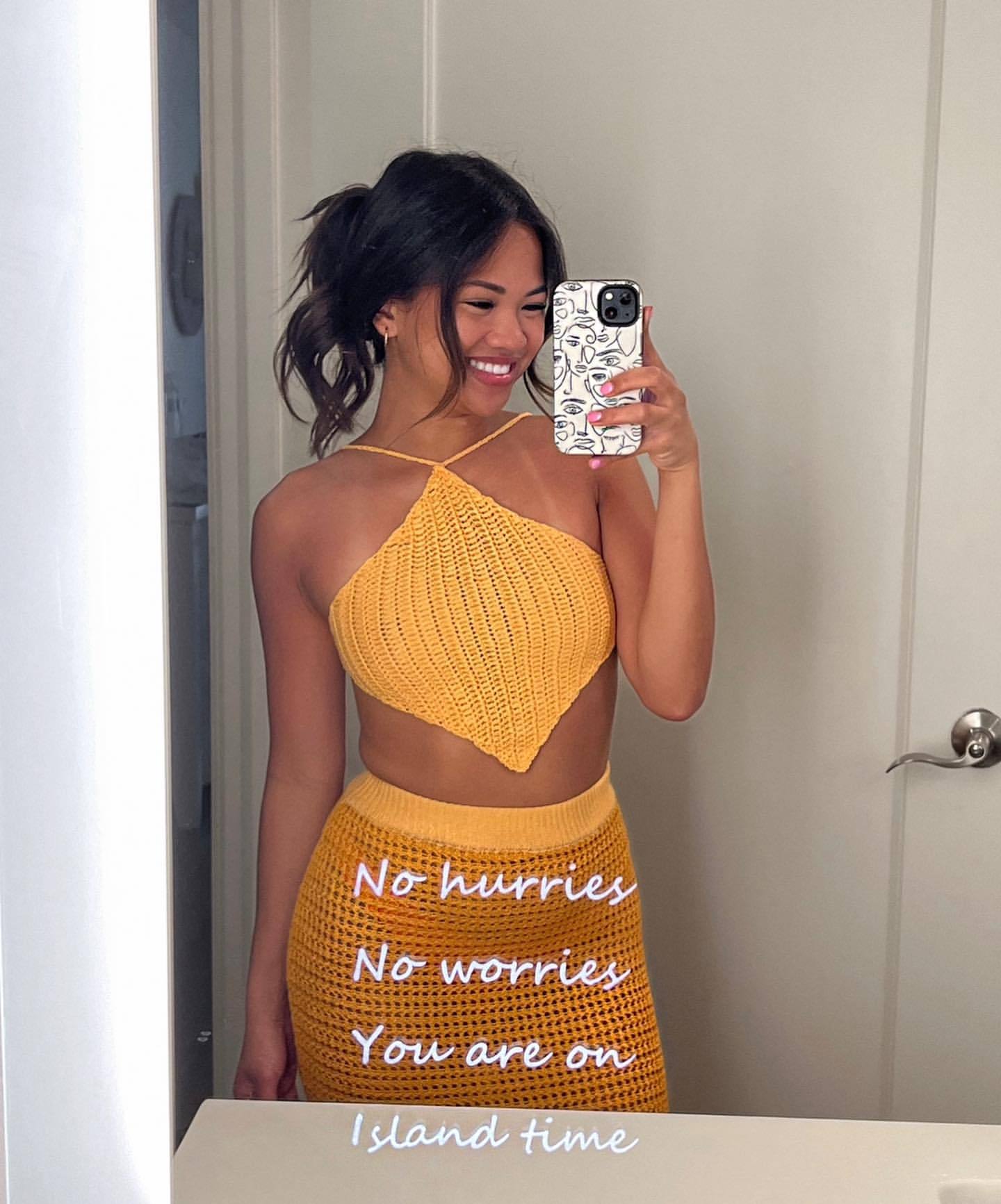 Delantal de punto con cuello halter y tirantes para playa, top corto sin espalda con cordones, vestido de media longitud para mujer