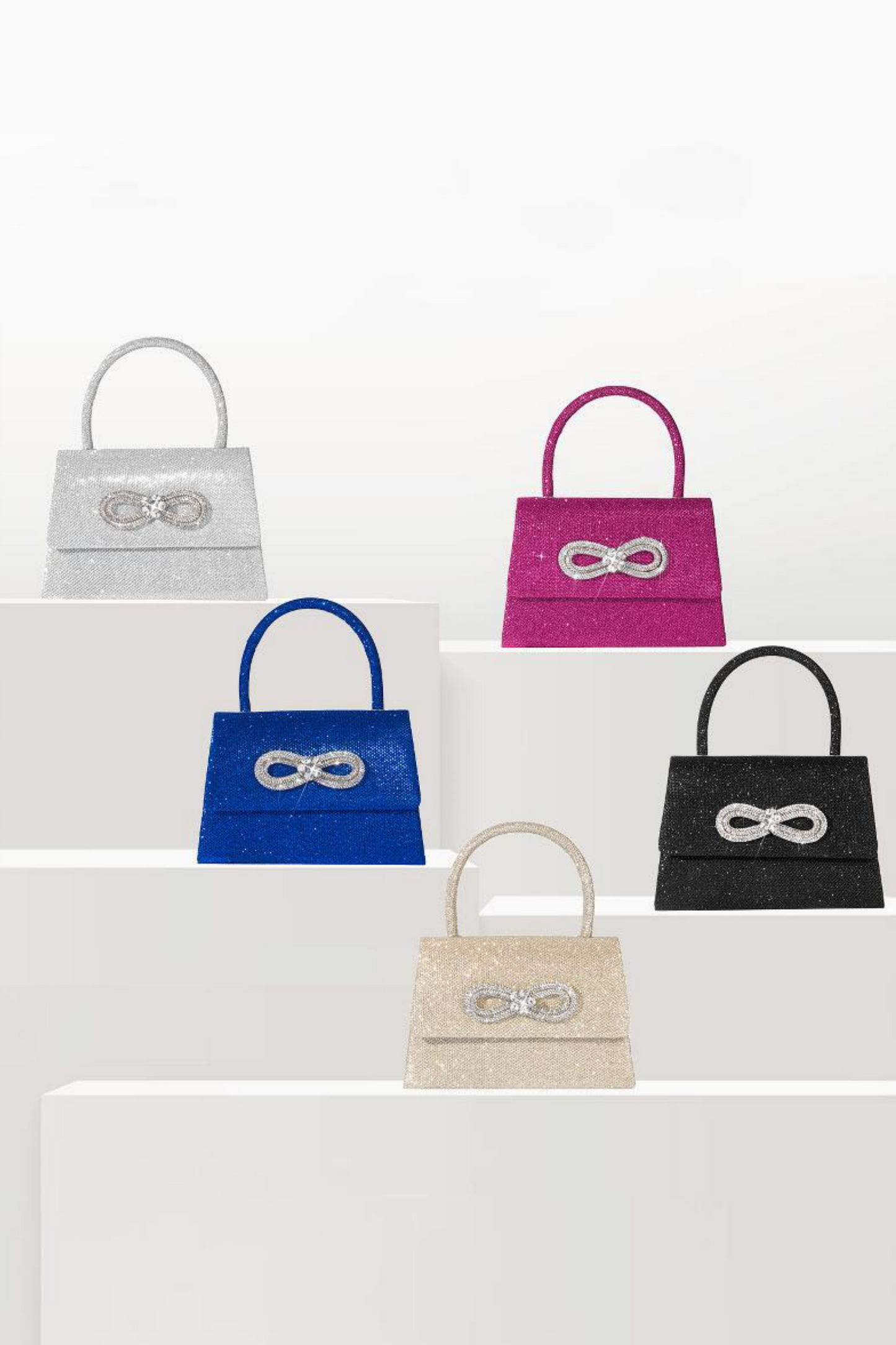 Metallic Shine Diamante Handle Bag