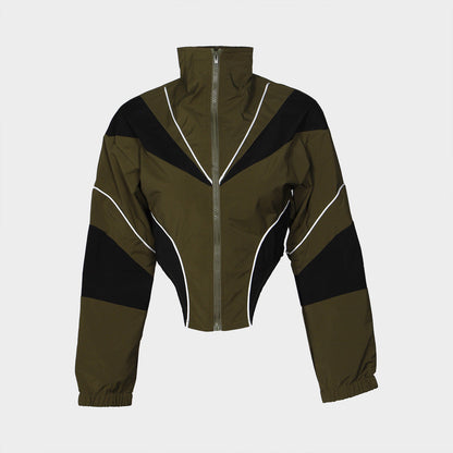 Conjunto deportivo sexy de otoño para mujer, holgado, informal, con contraste de color, de manga larga y abrigo con falda