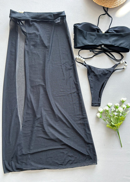 Cassis Pearl-Trim 3-Piece Swim Set