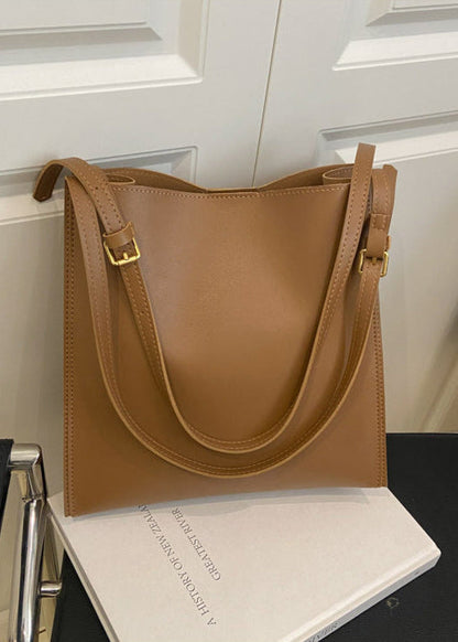 Carrera - Structured PU Leather Tote with Shoulder Strap