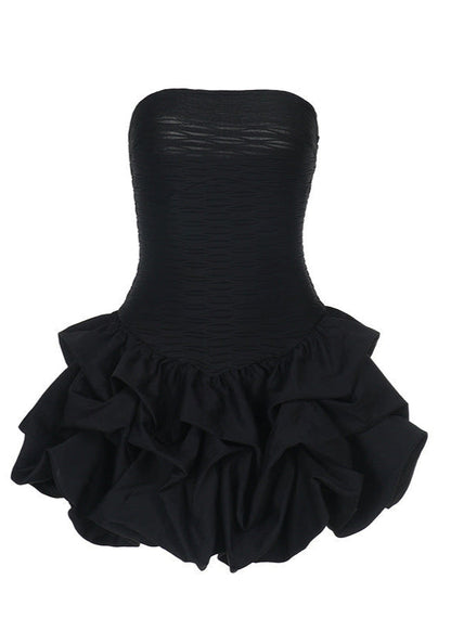 Celeste Strapless Bubble Mini Dress – Ruched Bodice Party Silhouette