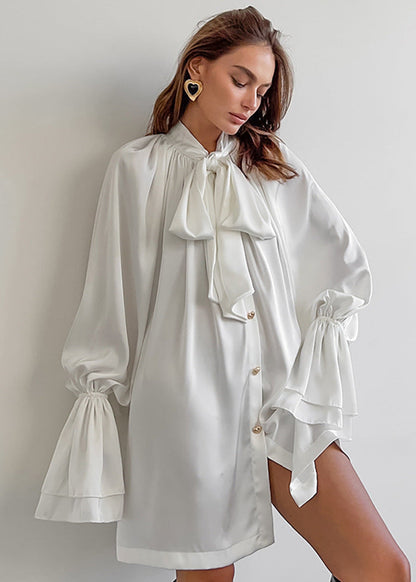 Opulent Grace - Bow Tie Blouse Dress