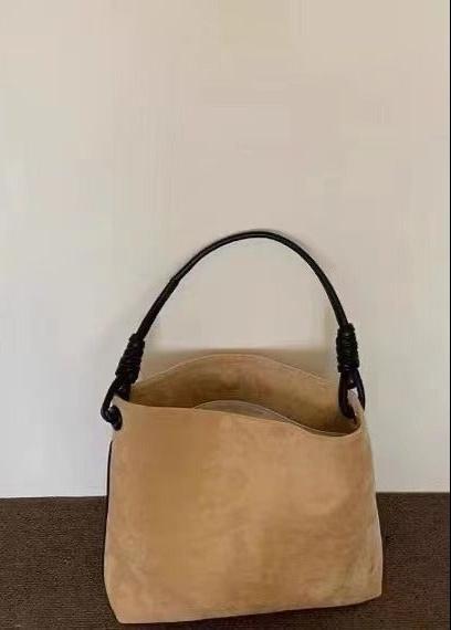 Knotted Handle Suede Tote Bag