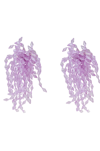 Lavender Gemstone Diamond Earrings