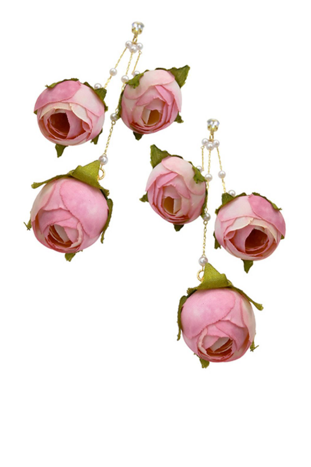 Tassel Earrings in Rose